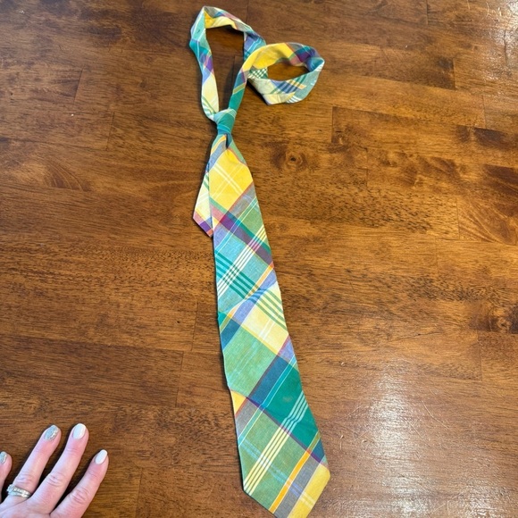 Polo Ralph Lauren Other - Polo Ralph Lauren Colorful Plaid Tie yellow blue green handmade in Italy